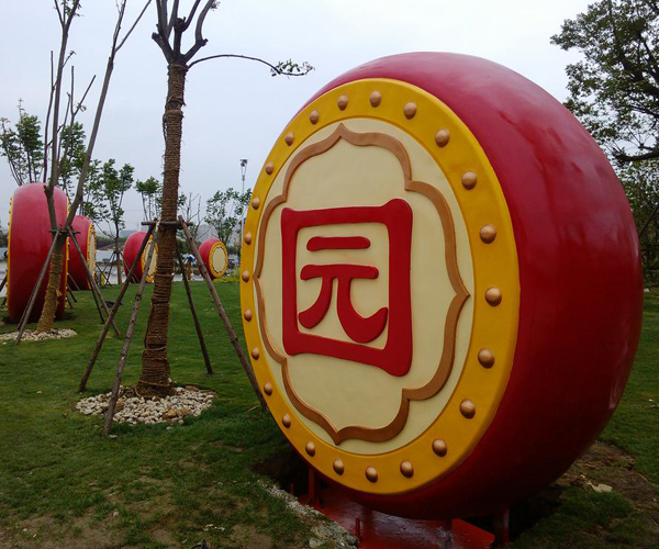 中國(guó)風(fēng)玻璃鋼標(biāo)識(shí)大鼓